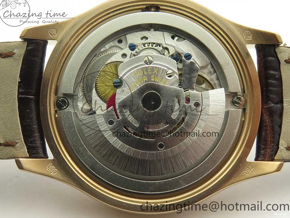 Best Leather Markers Edition Real A3165 Strap Date Brown RG Black Sticks 50519 on Dial Cellini MK 0408